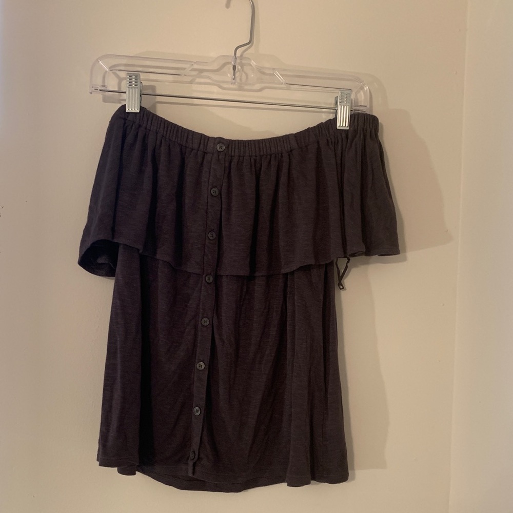 Gray AE off the shoulder top